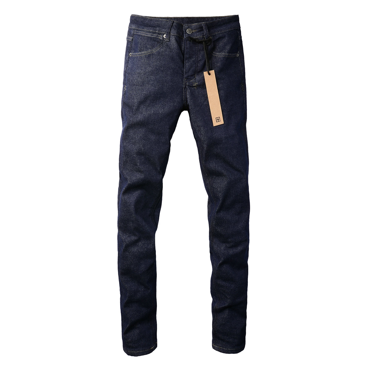 Jeans rectos azul marino con diseño minimalista 3011