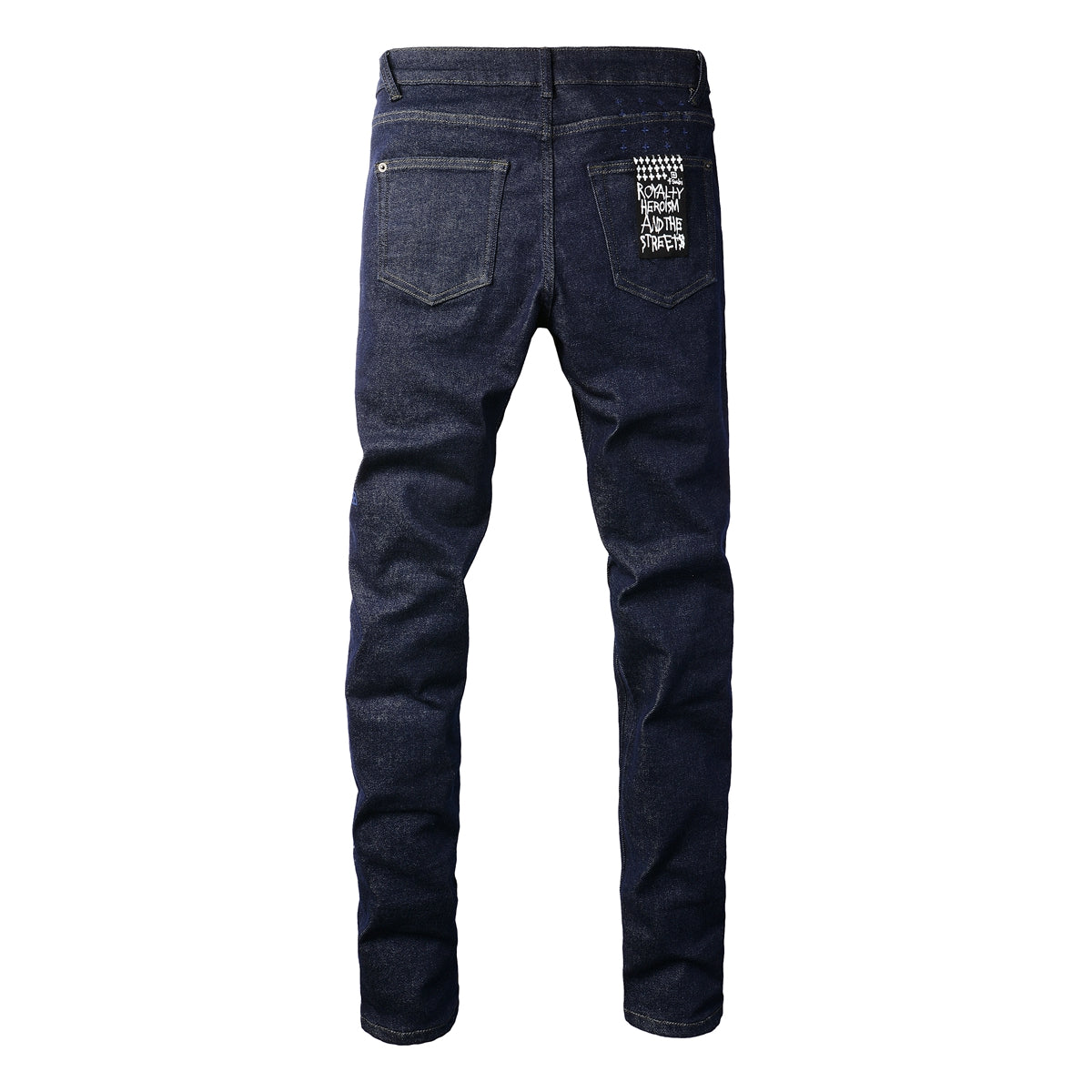 Jeans rectos azul marino con diseño minimalista 3011