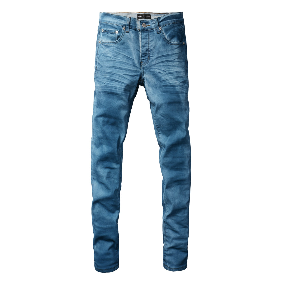 Men Classic Streetwear Jeans Washed Blue Clean Look Skinny Fit 9106