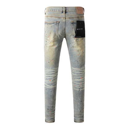 Stylish Black Distressed Jeans 9071 with Ripped Details