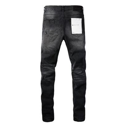 9029 New Fashion Men Black Jeans Distressed Hole Unique Personality