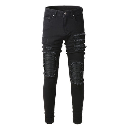 5200 High Street Street Jean coupe-vent déchiré Beggar Jeans Slim Fit élastique 