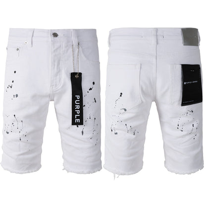 Le nouveau short en jean blanc troué pour homme 