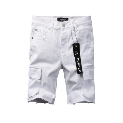 Short en jean blanc 5082 au style classique et épuré 