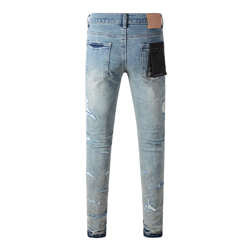 Jeans desgastados azul claro 9072 con detalles rotos 