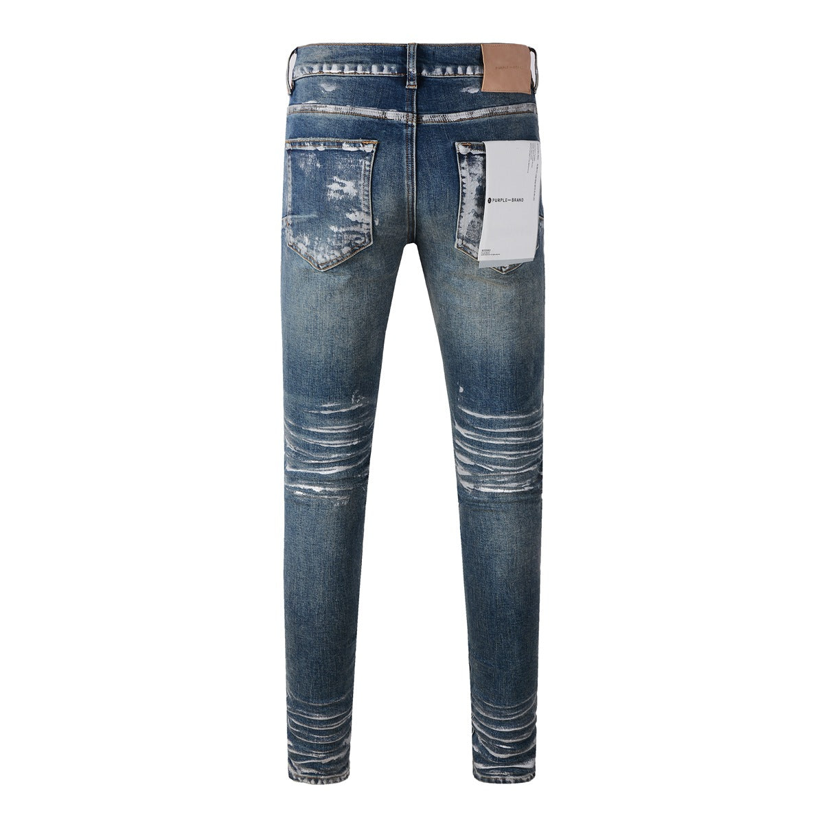 Pants Jeans With Light Dark Paint Distressed High 9040