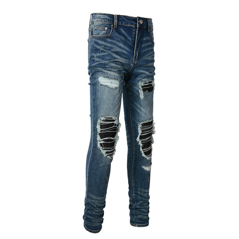 Vaqueros Beggar con parches rotos para hombre de High Street Jeans 