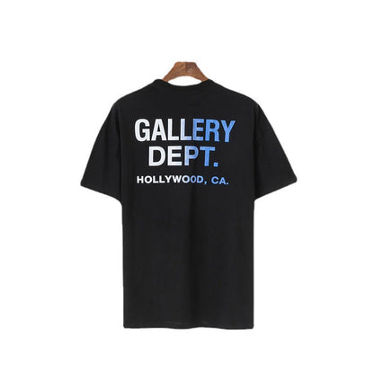 Cross-border foreign trade star men and women with the same LOGO gradual change printing GALLERY DEPT round neck short sleeve T-shirt wholesale