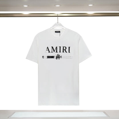 Amiri Short-sleeved, Summer Foreign Trade Trend Brand Personalized Printing Amiri Letter Logo Youth Loose Short-sleeved T-shirt