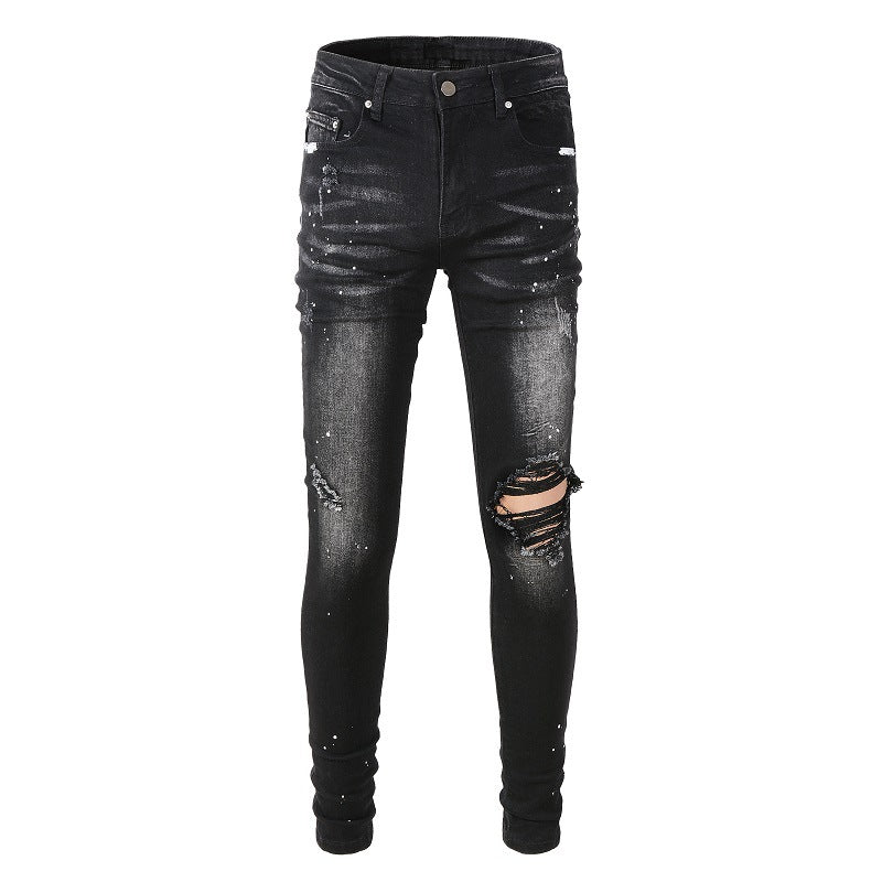 Jean 845 Street Ripped Patch Pantalon slim High Street en denim 