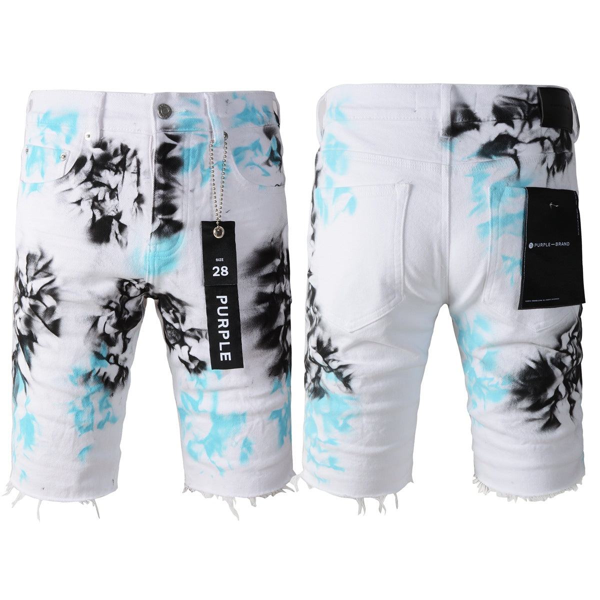 Shorts vaqueros con estampado tie dye blanco 5065 con un diseño elegante y único 