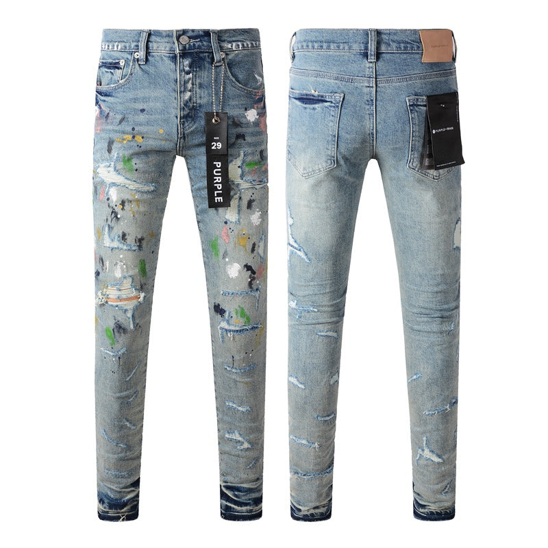 Jeans desgastados azul claro 9072 con detalles rotos 