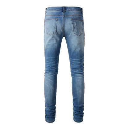 Jeans High Street pour hommes, jeans déchirés, version coréenne #6513 