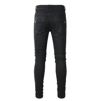 Pantalon slim extensible multi-poches High Street avec plis aux genoux Locomotive Jeans 