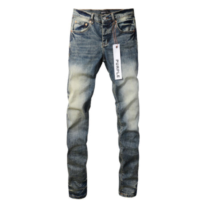 Men Black Jeans Distressed Hole Unique