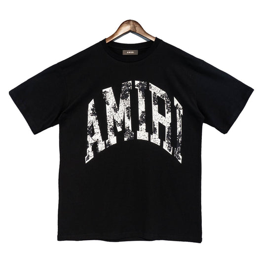 Men's Short-sleeved Cross-border Amiri Summer New Logo Printing Fashion Trend Loose Couple Short-sleeved T-shirt Trendy Brand