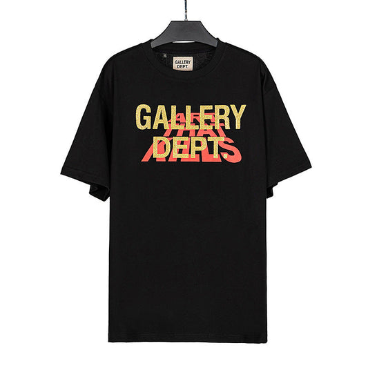 Meichao tide brand GALLERY DEPT ATK letter printing glitter basic LOGO men's and women's short-sleeved T-shirt wholesale