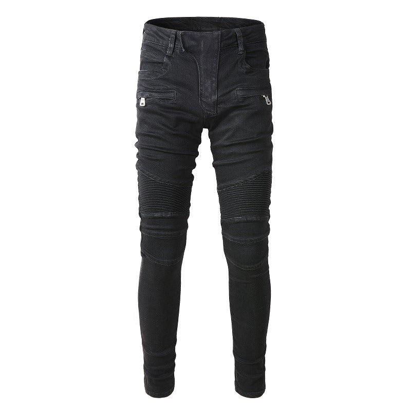 Pantalon slim extensible multi-poches High Street avec plis aux genoux Locomotive Jeans 