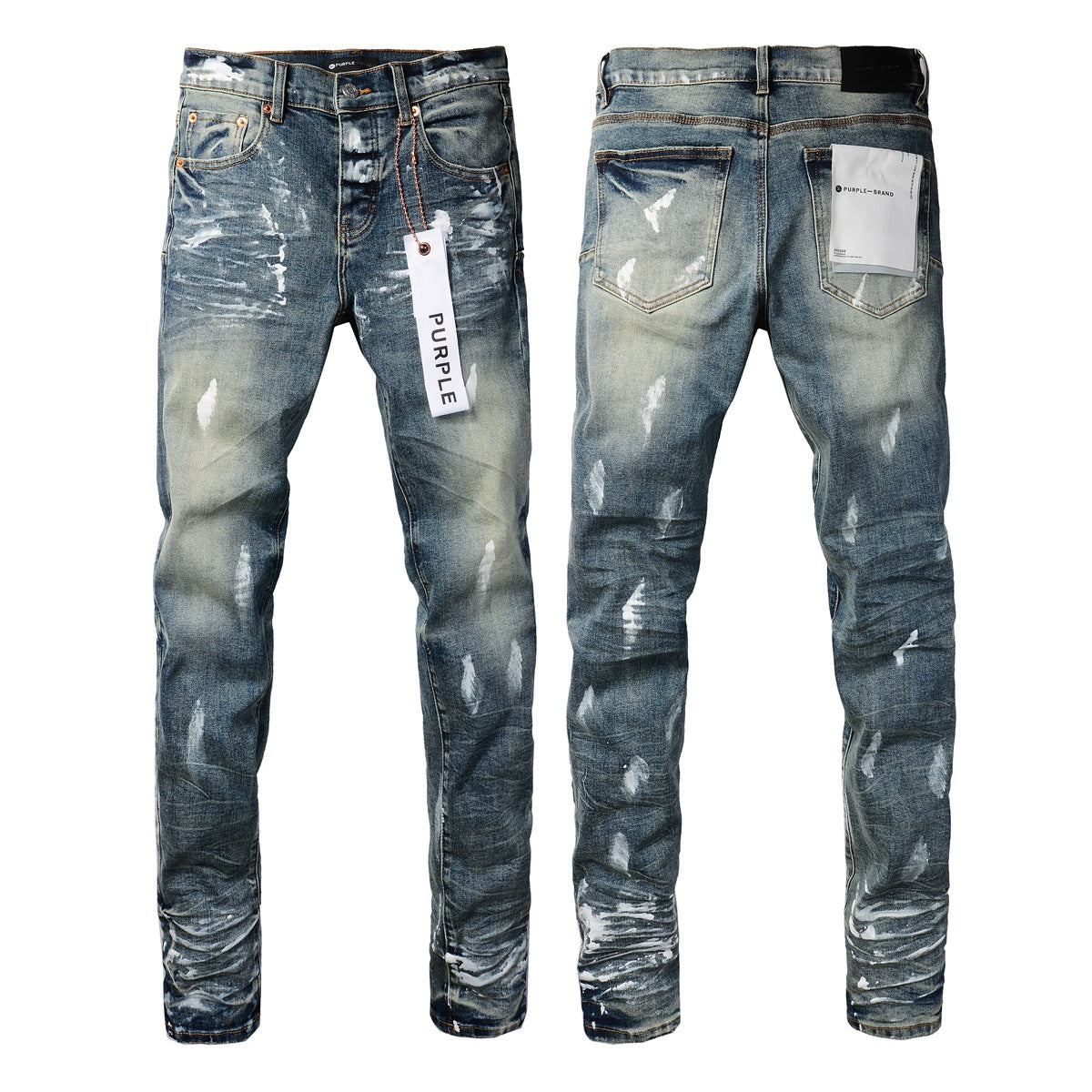 Men Black Jeans Distressed Hole Unique