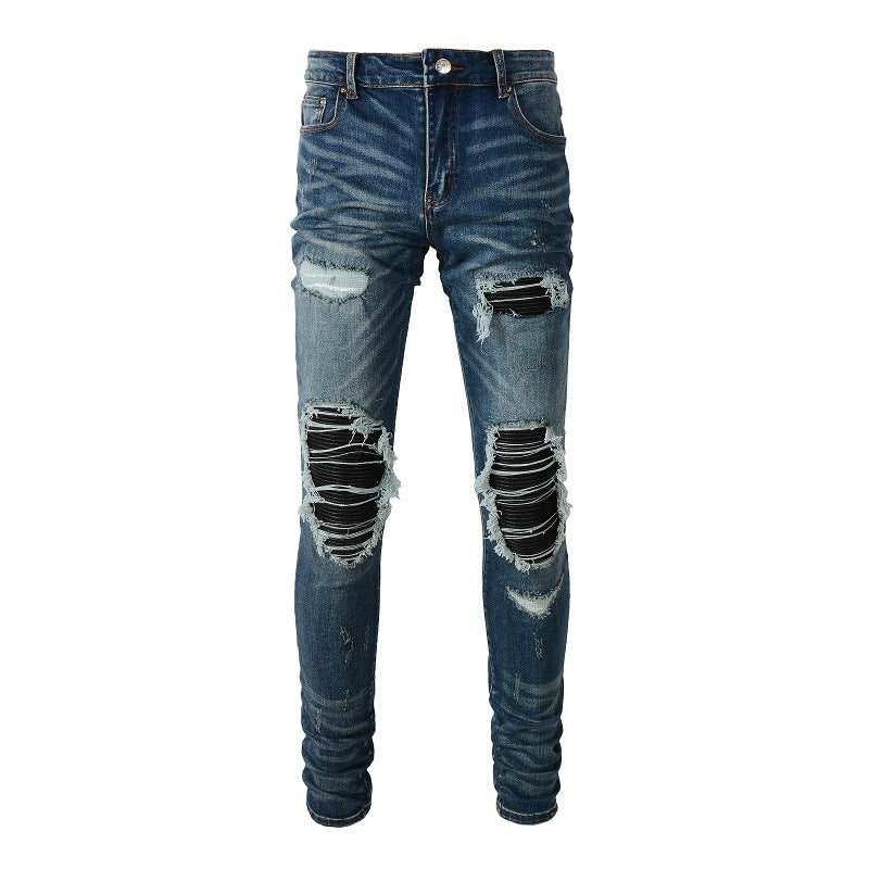 Vaqueros Beggar con parches rotos para hombre de High Street Jeans 