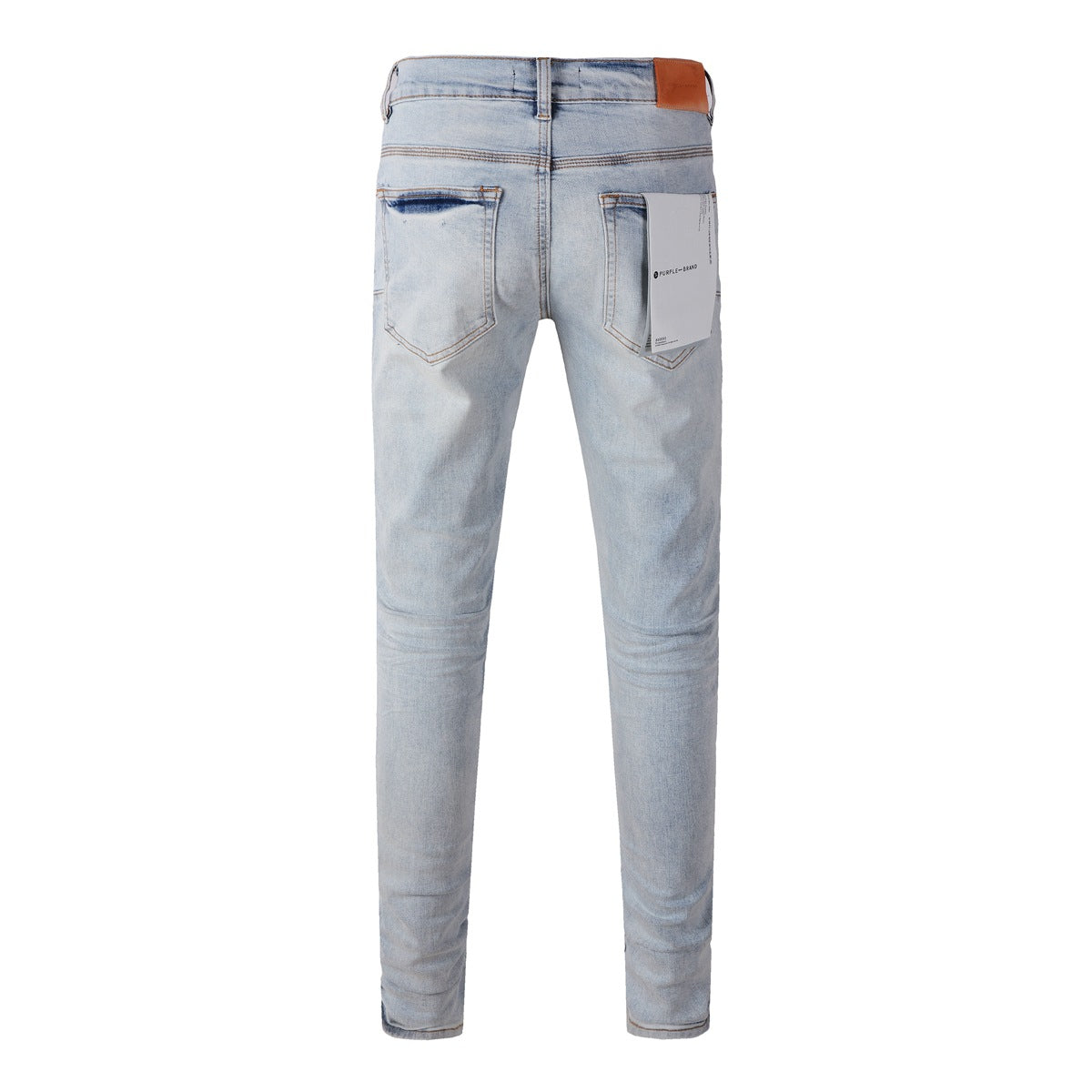 Pantalones vaqueros pitillo morados para hombre con detalle roto, pantalones vaqueros de motociclista de moda con parches y diseño estampado, pantalones vaqueros morados 