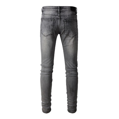 1319 High Street Jeans Gris foncé pour homme Coupe slim à petit pied 