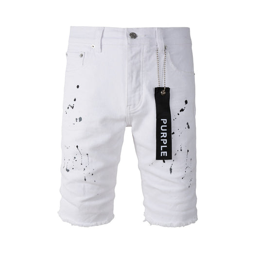 Le nouveau short en jean blanc troué pour homme 