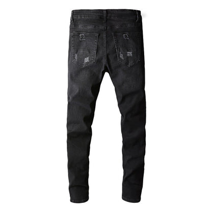 669 High Street Black High Street Jeans Homme Porté à la main Multi patch Small Foot Jeans 