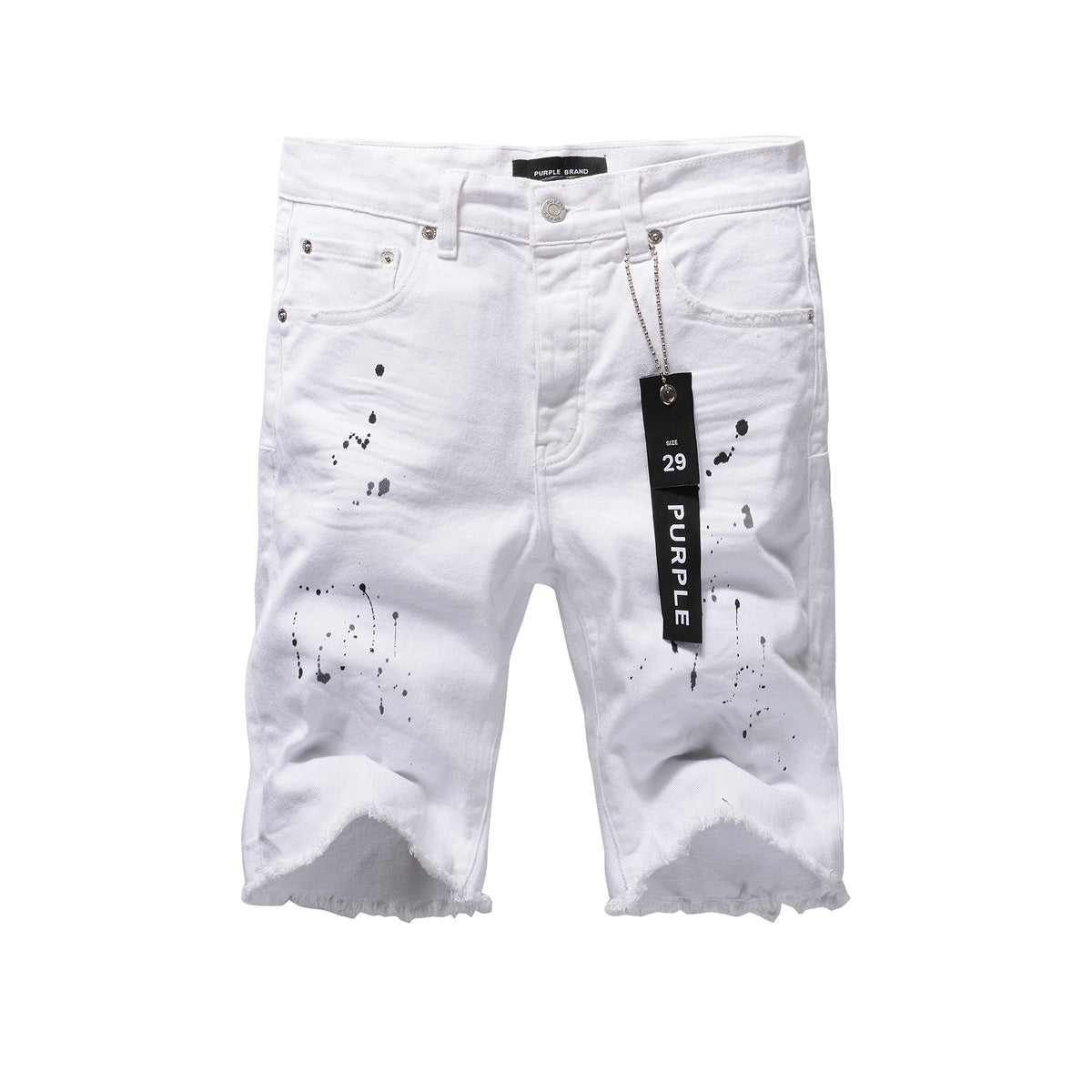 Le nouveau short en jean blanc troué pour homme 