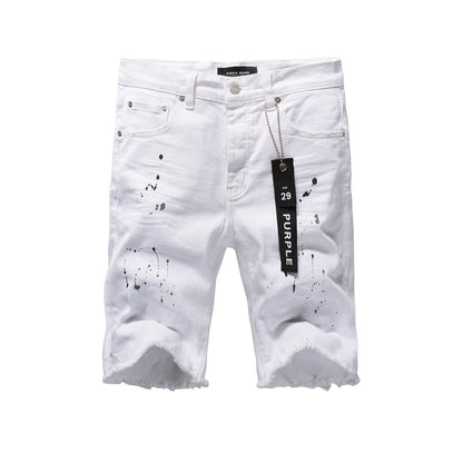 The New Jeans Mens Hole White Jean Shorts