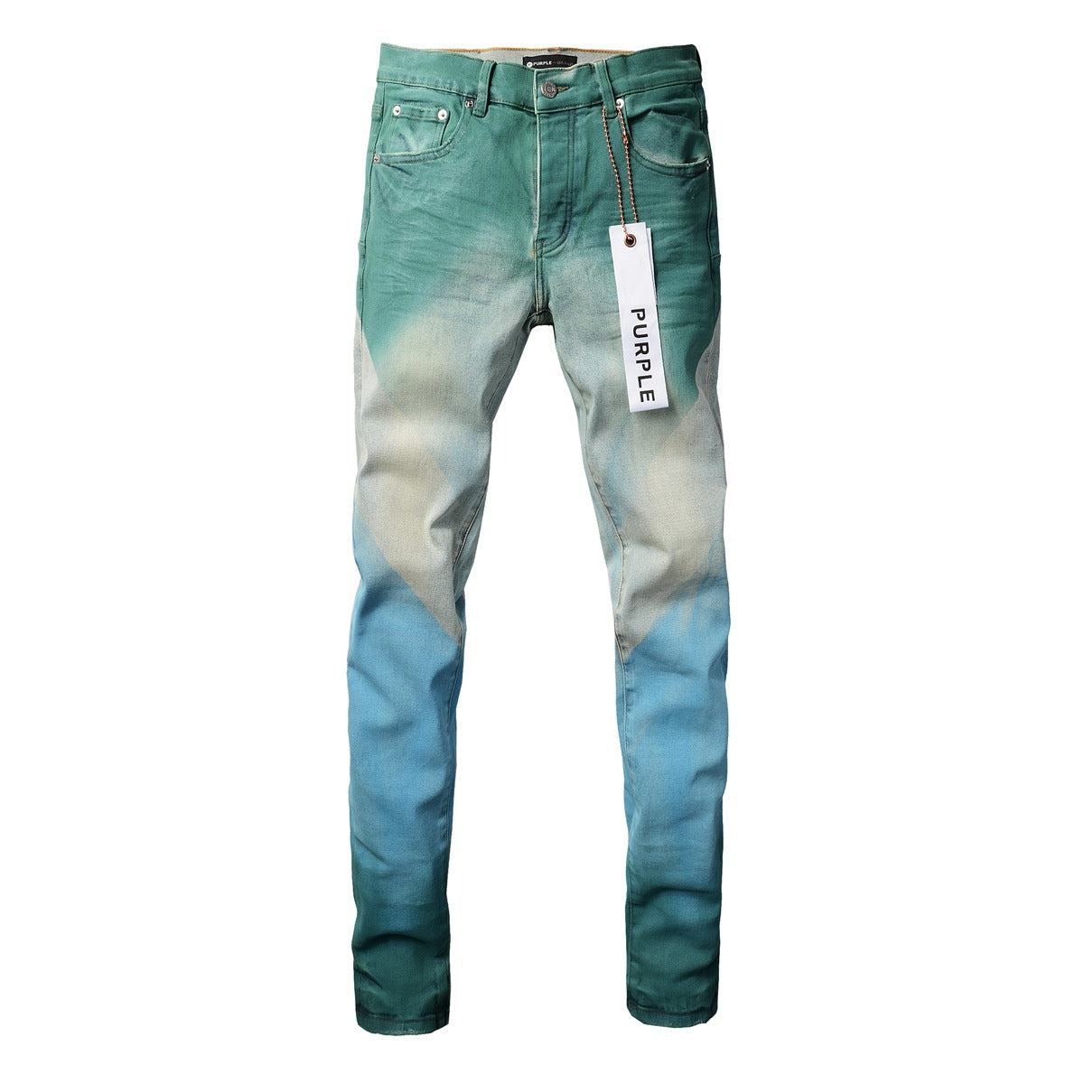 New Pop Style Mens Creases Pants Skinny Purple Denim Cyan Blue Jeans PB9047A