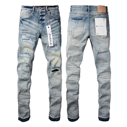 Jeans violets Jeans de créateur pour hommes Pantalons Jeans empilés Hommes Baggy Denim Tears Jean Hombre Pantalons pour hommes 9013