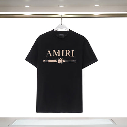 Amiri Short-sleeved, Summer Foreign Trade Trend Brand Personalized Printing Amiri Letter Logo Youth Loose Short-sleeved T-shirt