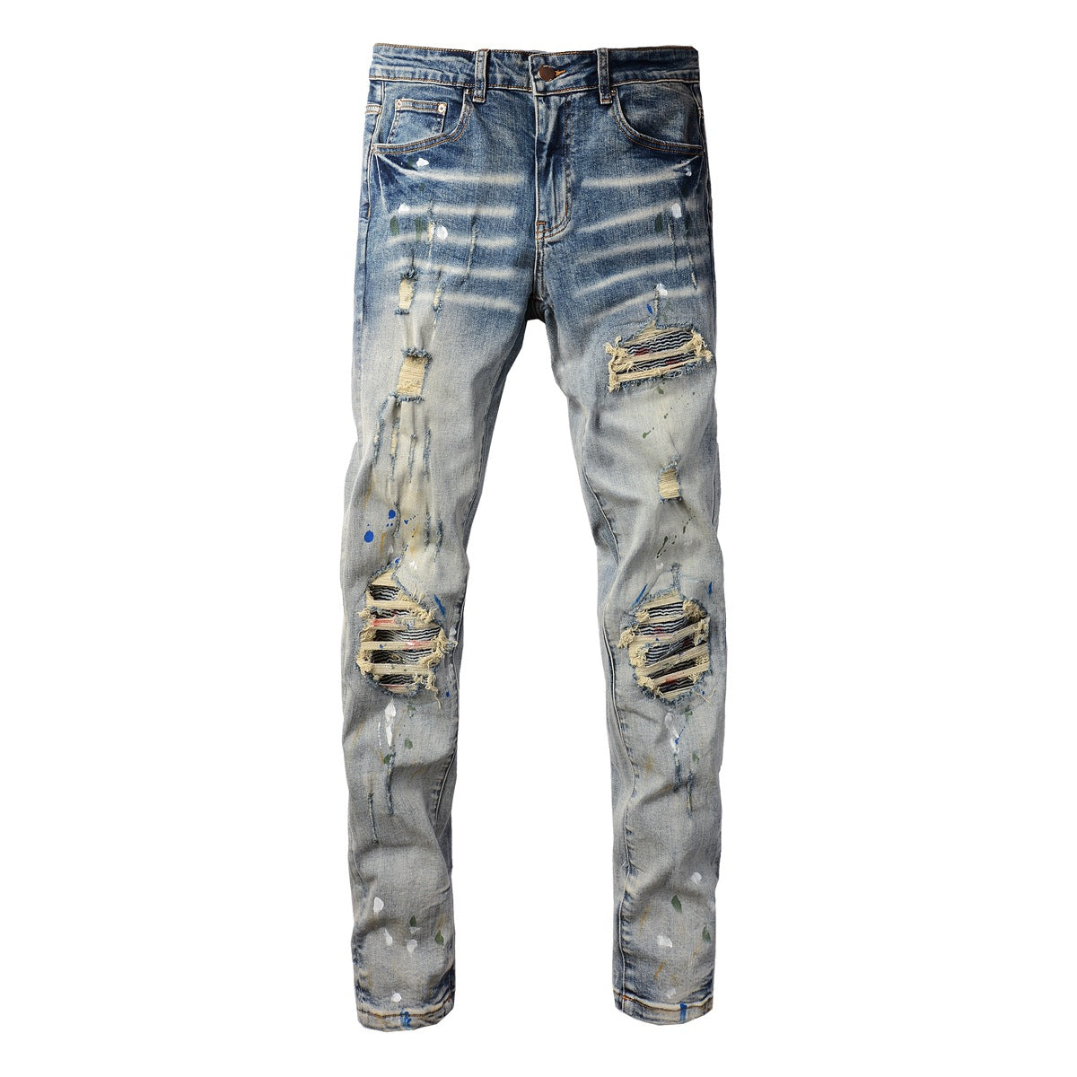 Nuevos jeans para hombre con efecto salpicado de tinta 