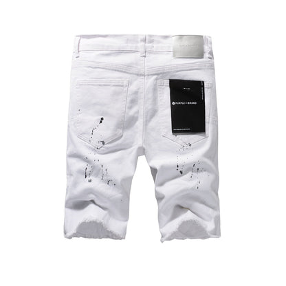 The New Jeans Mens Hole White Jean Shorts