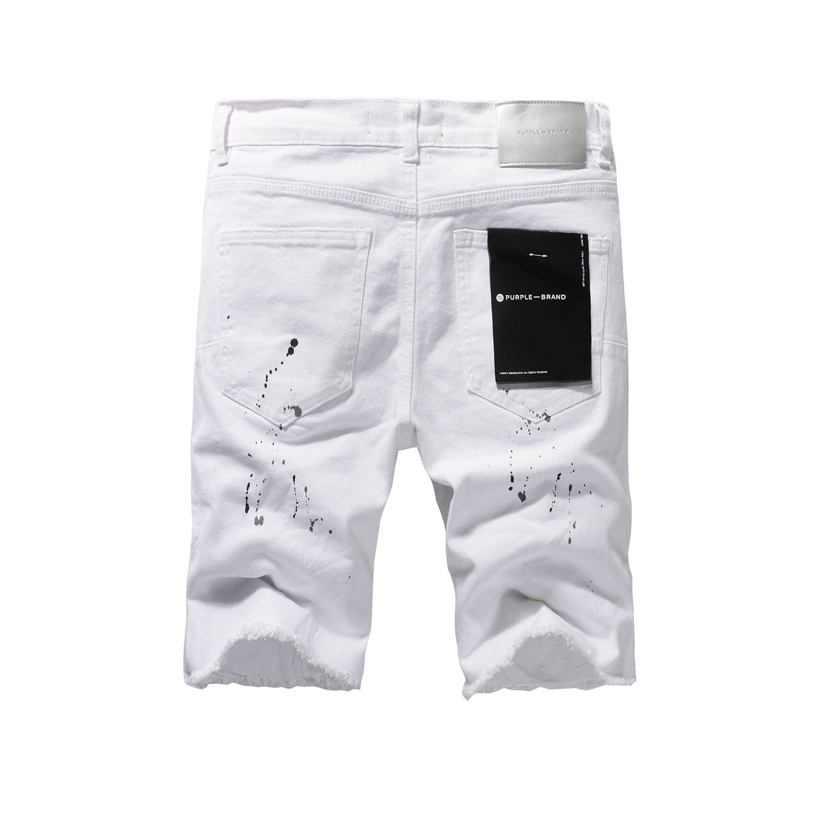 Le nouveau short en jean blanc troué pour homme 