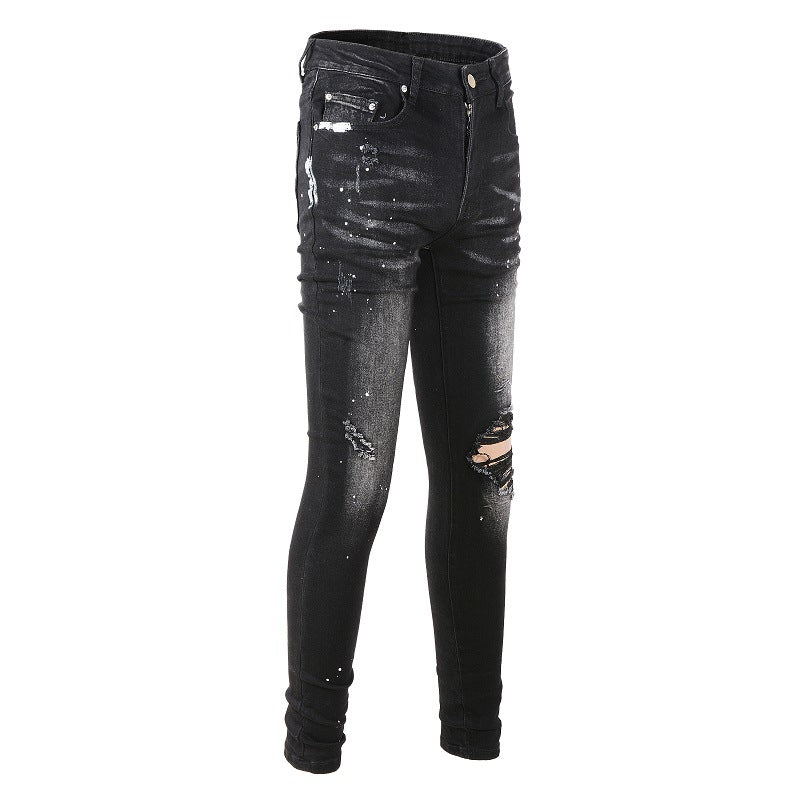 Jean 845 Street Ripped Patch Pantalon slim High Street en denim 