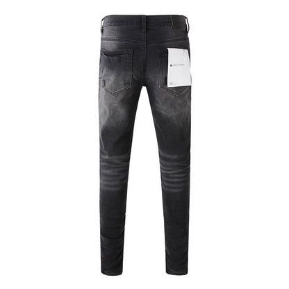 Purple Brand Men Black Jeans Distressed Hole Unique 9029