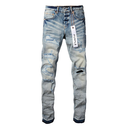 Purple Jeans Designer Jeans For Mens Pant Stacked Jeans Men Baggy Denim Tears Jean Hombre Mens Pants 9013