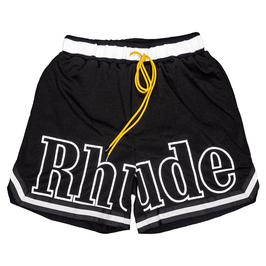 RHUDE American Retro High Street Sports Shorts Men's Fashion Brand Loose Hip-hop Basketball Pants Mesh Five-point Pants