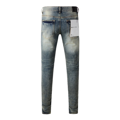 Men Black Jeans Distressed Hole Unique