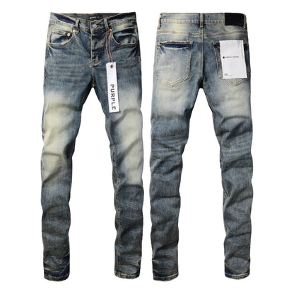 Men Black Jeans Distressed Hole Unique