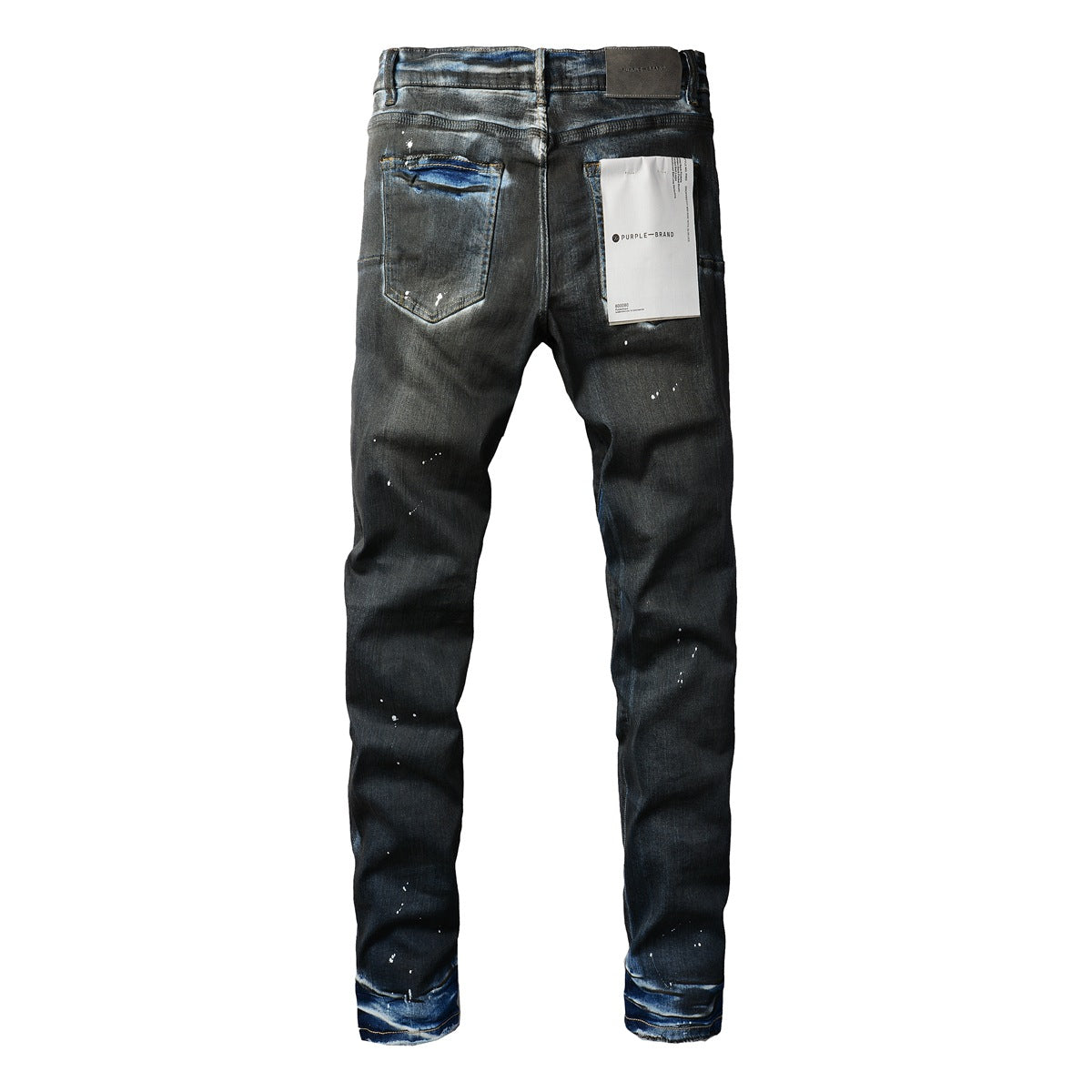 Jean skinny violet pour homme avec détails déchirés Pantalon de motard en denim tendance avec patchs et motif imprimé 