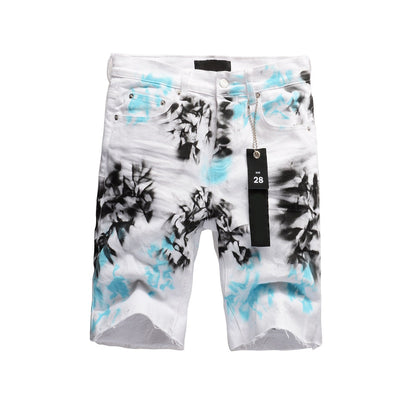 Shorts vaqueros con estampado tie dye blanco 5065 con un diseño elegante y único 