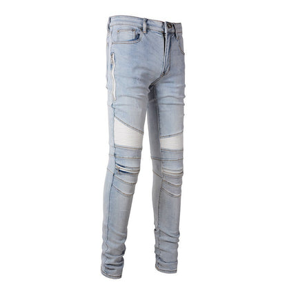 Jeans Retro Jeans Estilo Locomotora Jeans Slim para Hombre #6630 