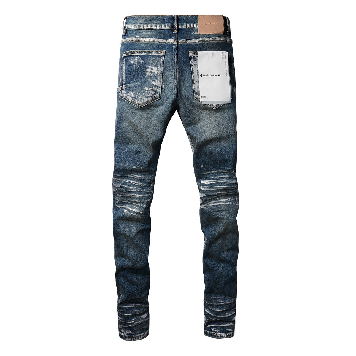 Pants Jeans With Light Dark Paint Distressed High 9040