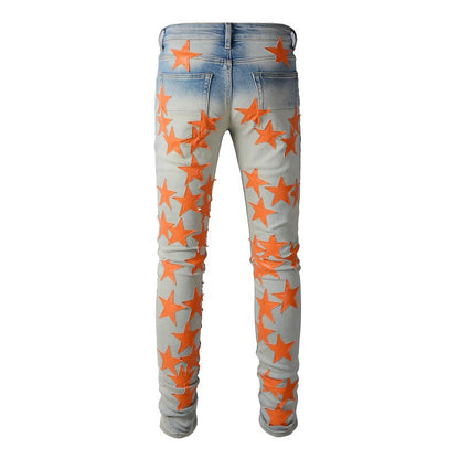 Pantalones casuales ajustados elásticos de alta calidad Sticky Star Jeans para hombre 824 