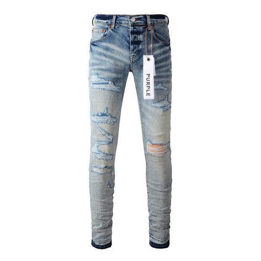 Jeans violets Jeans de créateur pour hommes Pantalons Jeans empilés Hommes Baggy Denim Tears Jean Hombre Pantalons pour hommes 9013