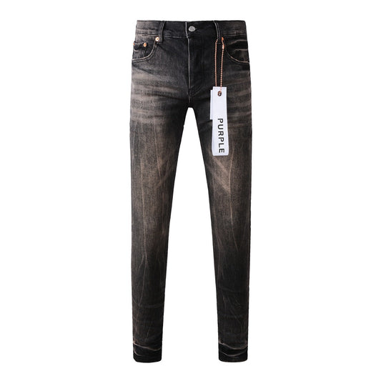 Pantalones vaqueros para hombre Pantalones vaqueros para hombre Pantalones vaqueros negros ajustados de diseñador Pegatinas Lavado claro Roto Motocicleta 