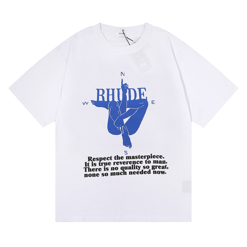 Cross-border Supply Los Angeles Niche Trendy Brand Rhude Star Wholesale of The Same Loose Fashion Bottoming Short-sleeved T-shirt